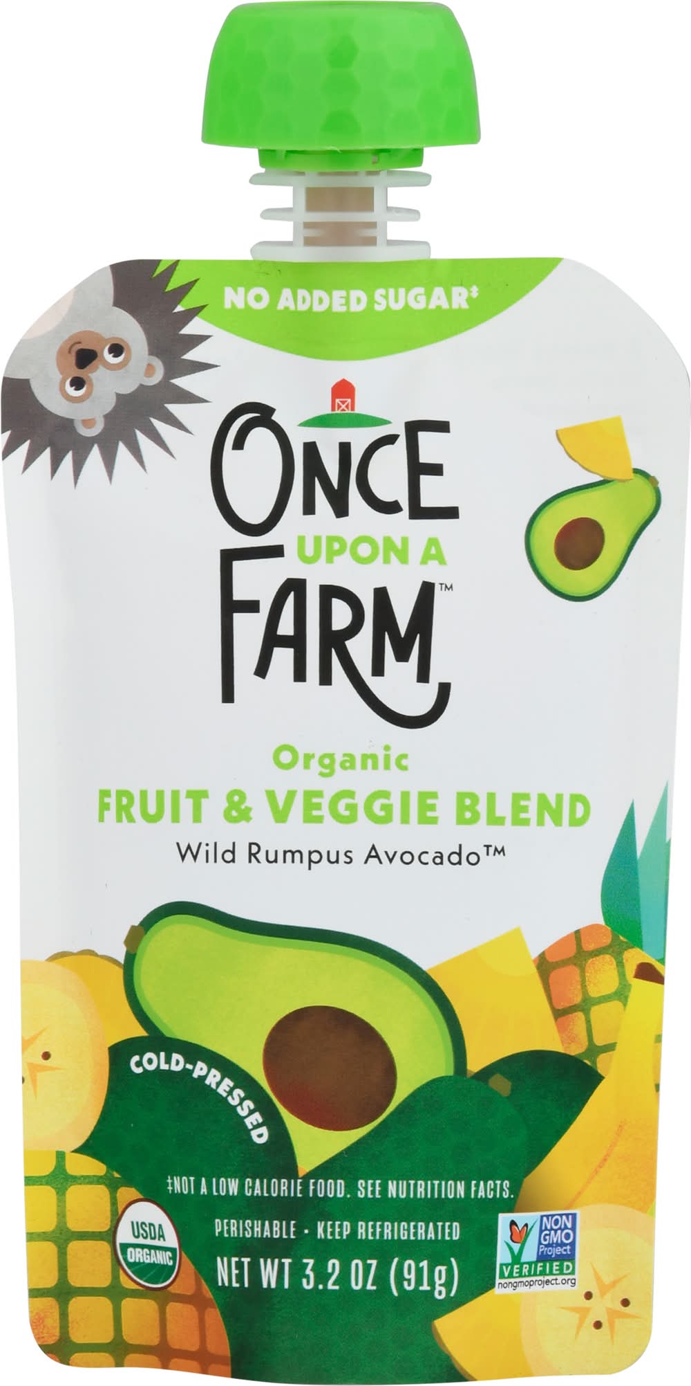 Once Upon a Farm Organic Wild Fruit & Veggie Blend, Avocado Rumpus (3.2 oz)