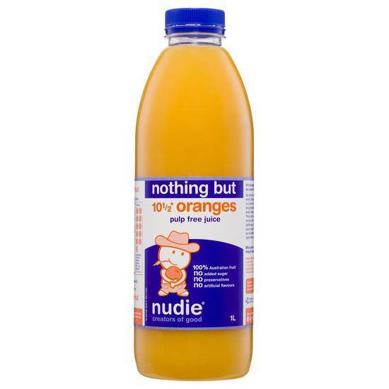 Nudie Nothing But Oranges Pulp Free Juice 1L