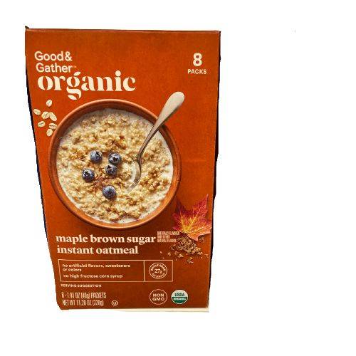 Good & Gather Organic Maple Brown Sugar Instant Oatmeal Packets (8 ct)