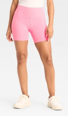 Women's High-Rise ButterBliss Bike Shorts - Wild Fable™ Pink L