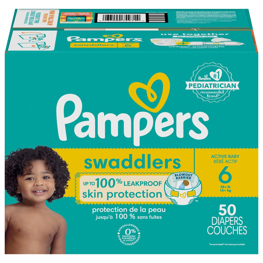 Pampers Swaddlers Active Baby Diapers, Stage 6 (50 ct)