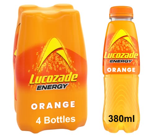 Lucozade Orange, Energy Drink (4 x 380ml)