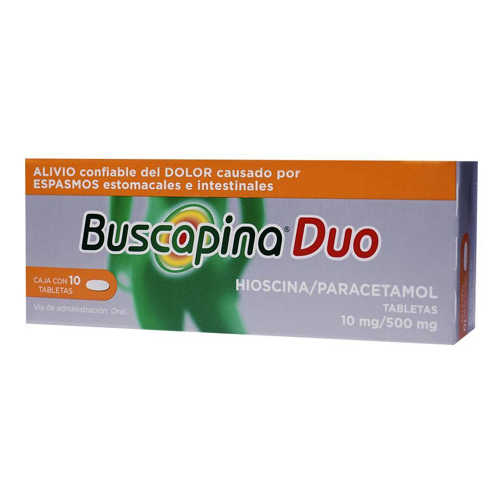 Buscapina duo hioscina paracetamol tabletas 10 mg/500 mg (10 piezas)