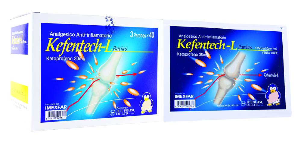 KEFENTECH-L PARCHE 30MG 10X7CM X3 PAQ*1