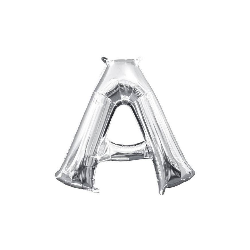 Uninflated 13in Air-Filled Silver Letter Balloon (A)