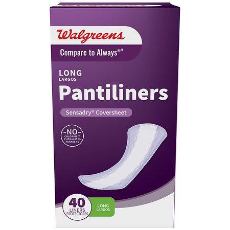 Walgreens Pantiliners Unscented, Long (ct 40) - 40.0 ea