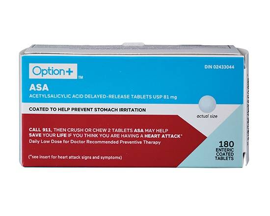 Option+ Asa Tab 81Mg 180 Pk