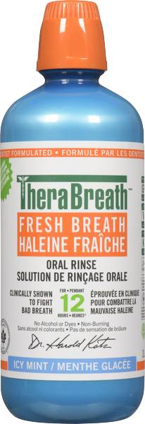TheraBreath Fresh Breath Oral Rinse, Icy Mint (1 L)