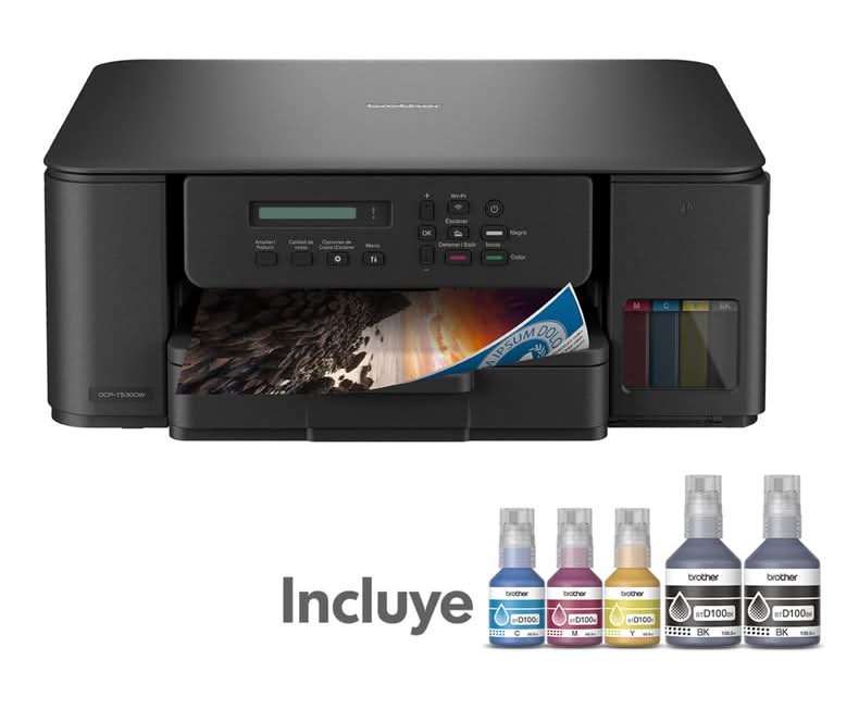Brother · Impresora multifuncional tinta continua dcpt530dw wifi y dúplex - Negro