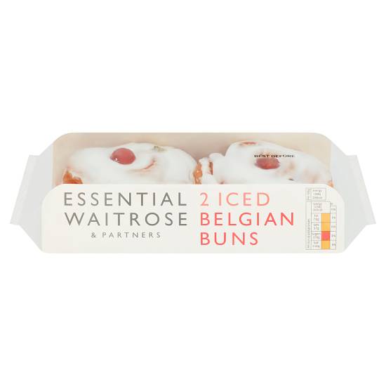 Essential Waitrose & Partners Iced Belgian Buns