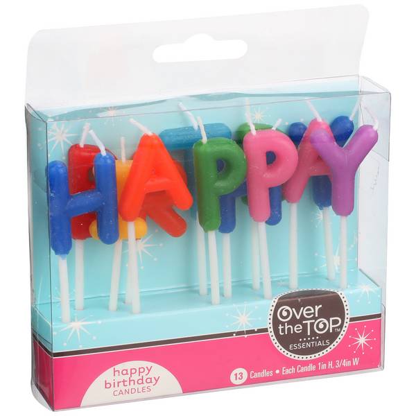 Over the Top Essentials Happy Birthday Candles (13 ct)