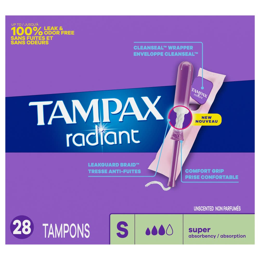 Tampax Unscented Super Absorbency Tampons (28 ct)