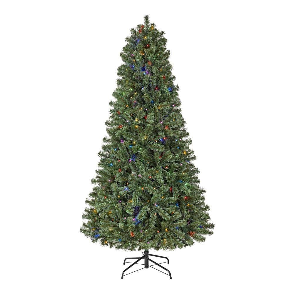 Home Accents Holiday 6.5 Ft. Pre-Lit Led Festive Pine Artificial Christmas Tree