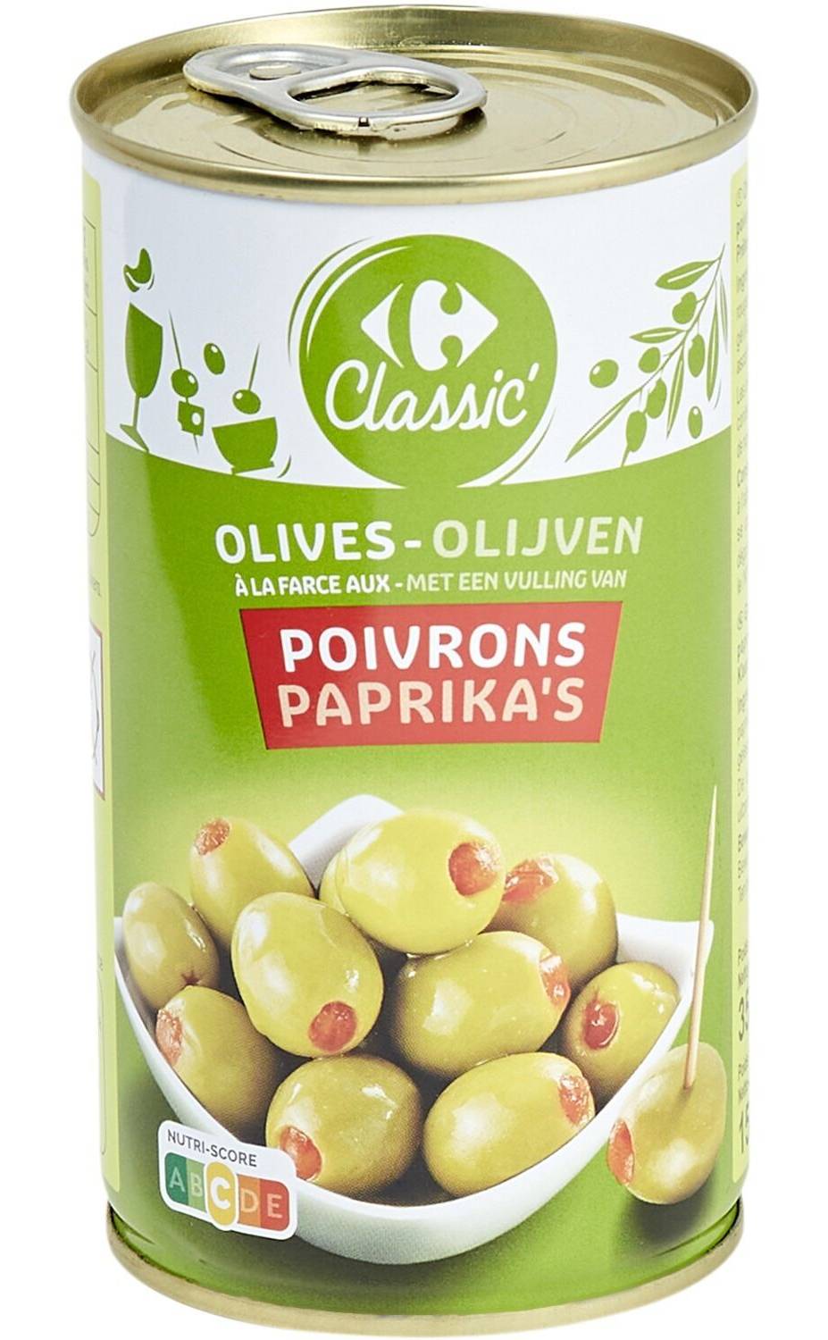 Carrefour Classic' - Olives à la farce, poivron (350g)