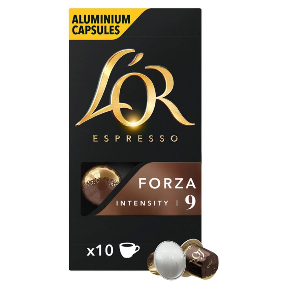 L''OR Café Capsules Espresso Forza Intensité 9 Nespresso® Compatible 10 pièces