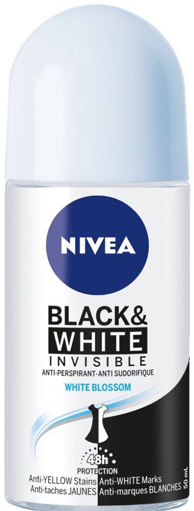 Nivea Invisible B&W, White Blossom Deo Roll-On (50 ml)