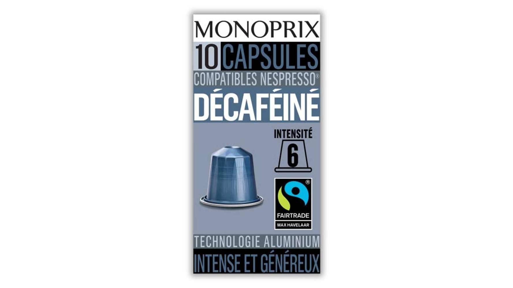Monoprix - Capsules de café décaféiné intensité 6 (10)
