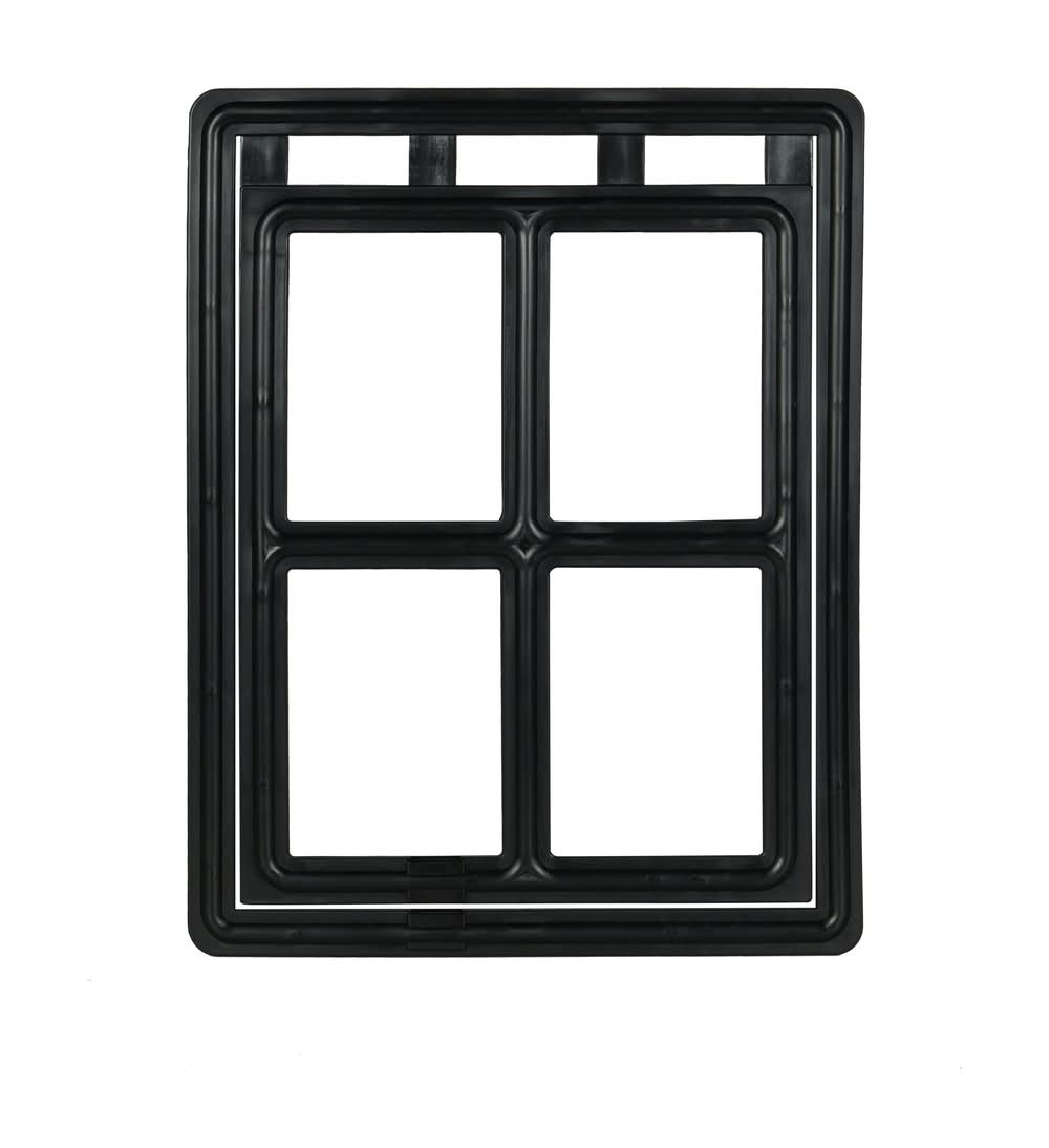 M-D 12-in x 16-in Black Plastic Medium Dog/Cat Door for Screen door | 14286