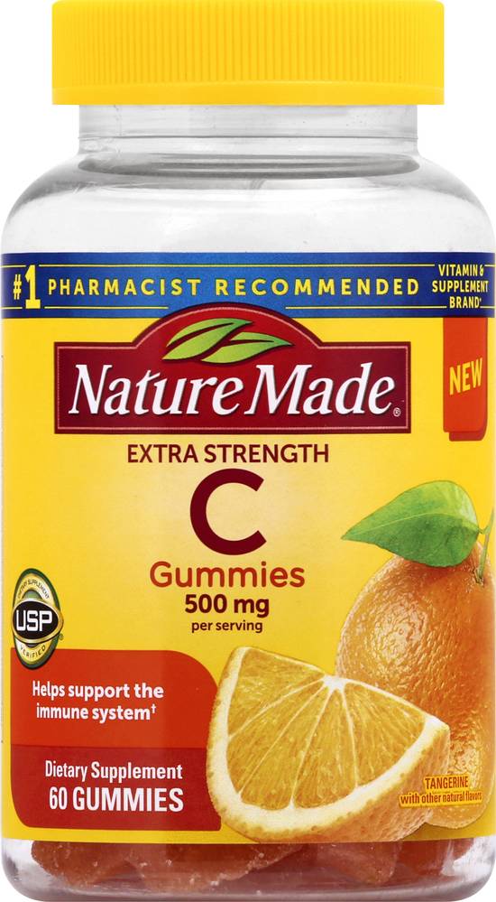 Nature Made Extra Strength Vitamin C 500 mg Tangerine Gummies (60 ct)
