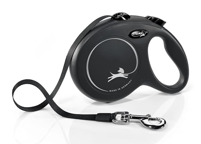 Flexi Classic Tape Retractable Dog Leash, Large, Black, 16'
