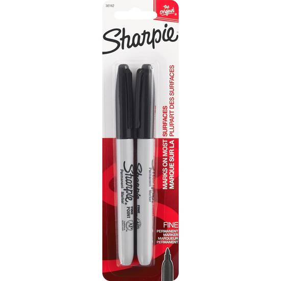 Sharpie Permanent Fine Black Marker, 2 ct