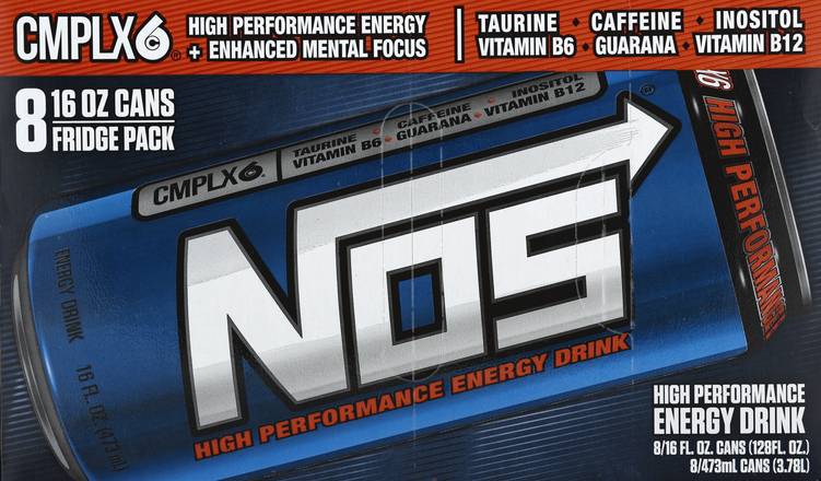 Nos High Performance Energy Drink (8 ct, 16 fl oz)