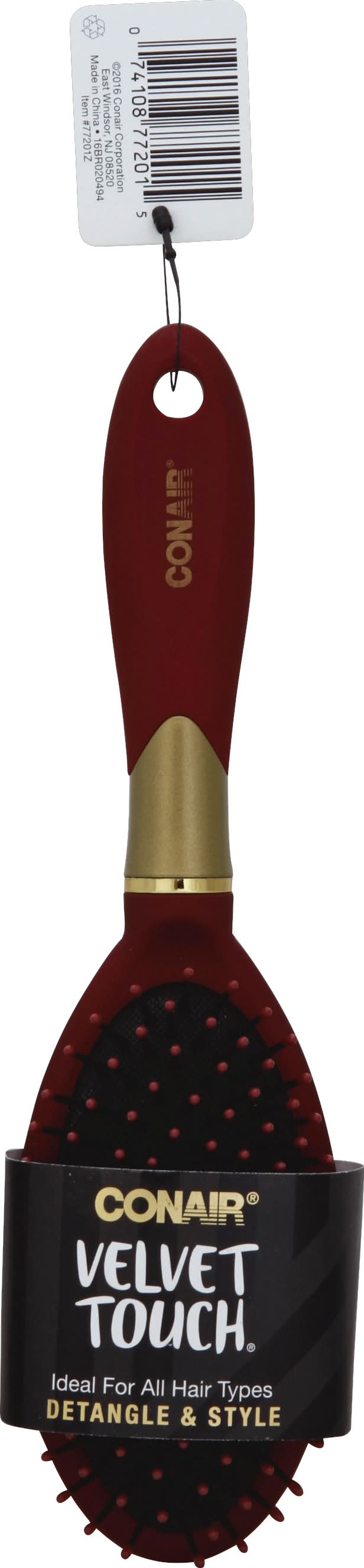 Conair Velvet Touch Detangle & Style Hair Brush (4.8 oz)