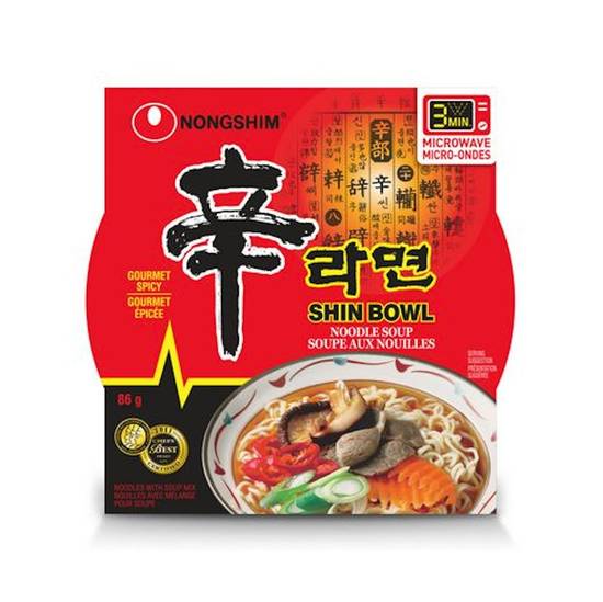 Nongshim Shin Bowl Gourmet Spicy Noodle Soup (86 g)
