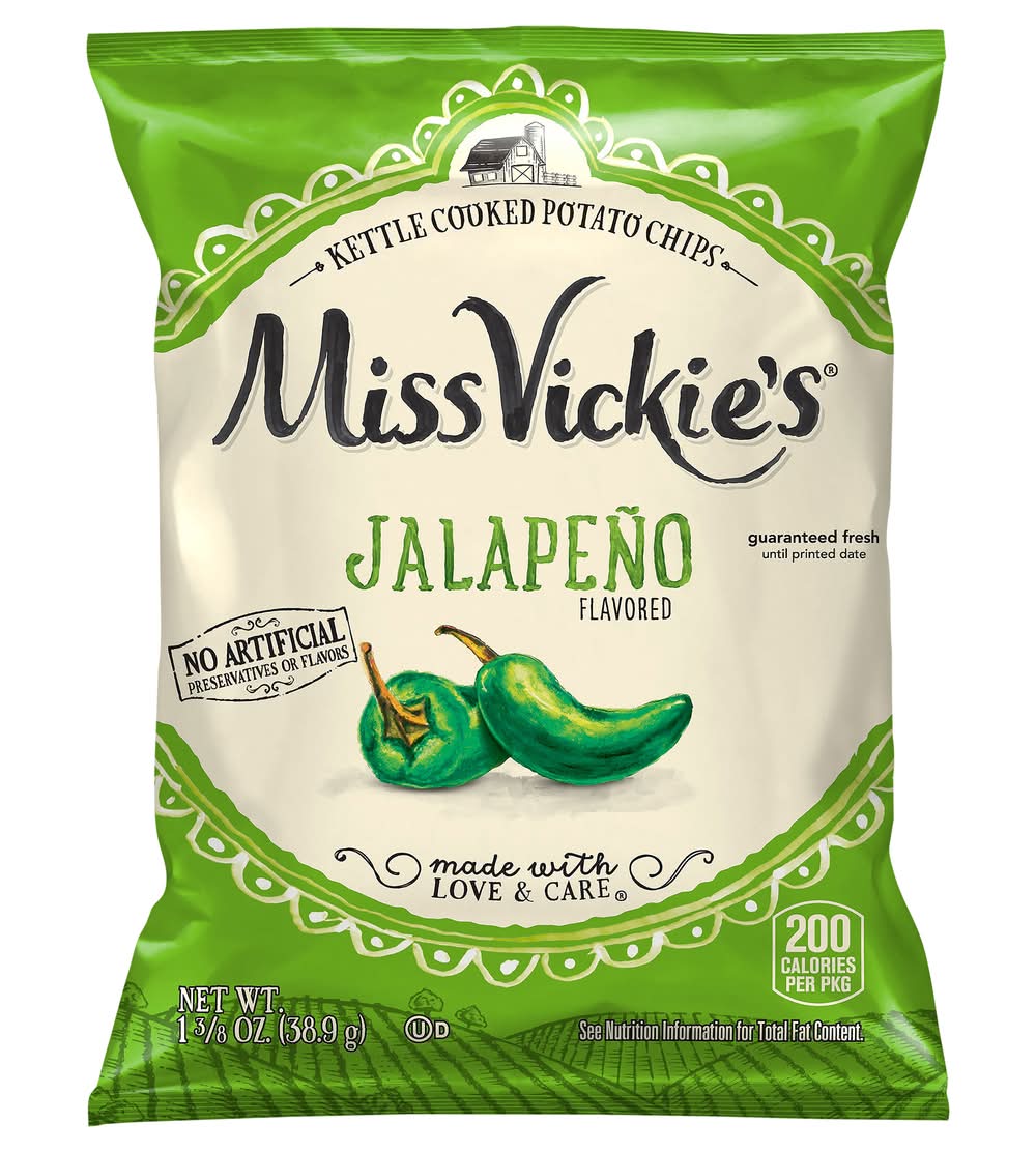 Miss Vickie's Kettle Cooked Potato Chips, Jalapeno (1.38 g)