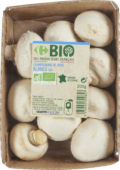 FID - Champignons blancs Bio CARREFOUR BIO - la barquette de 200g