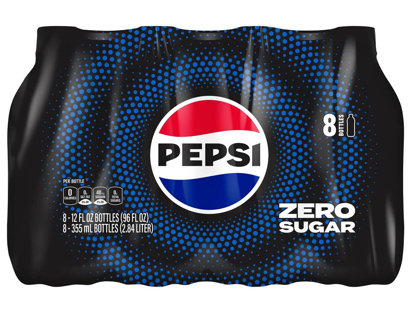 Pepsi Zero Sugar Soda (8 x 12 fl oz)