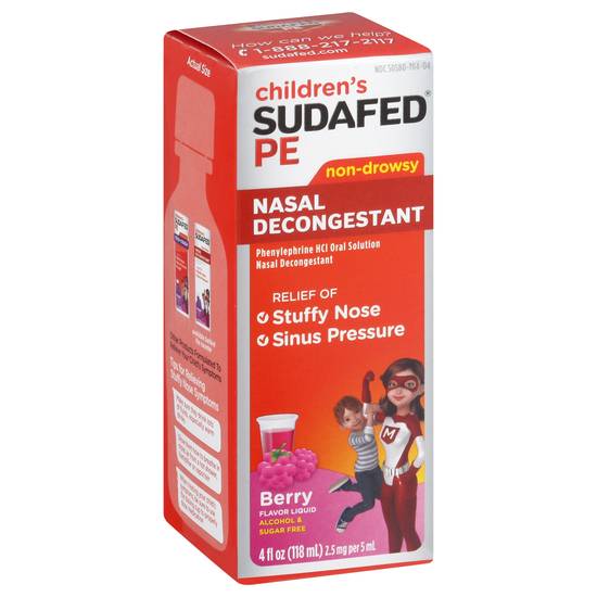 Sudafed Pe Children's Non-Drowsy Berry Liquid Nasal Decongestant