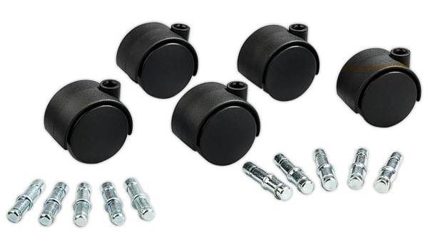 Master Caster Get It Movin' Hard Wheel Casters For Metal Bases On Carpeted Floors, Pack Of 5