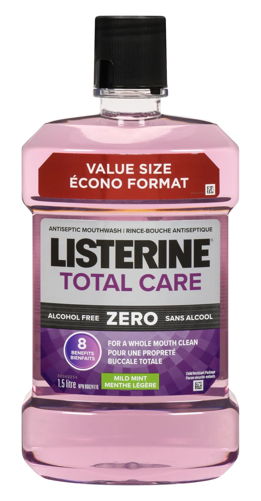 Listerine bain de bouche total care zéro - listerine alcohol free mouthwash (1.5 l)