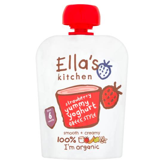 Ella's Kitchen Organic Strawberry Greek Style Yoghurt Baby Pouch 6+ Months