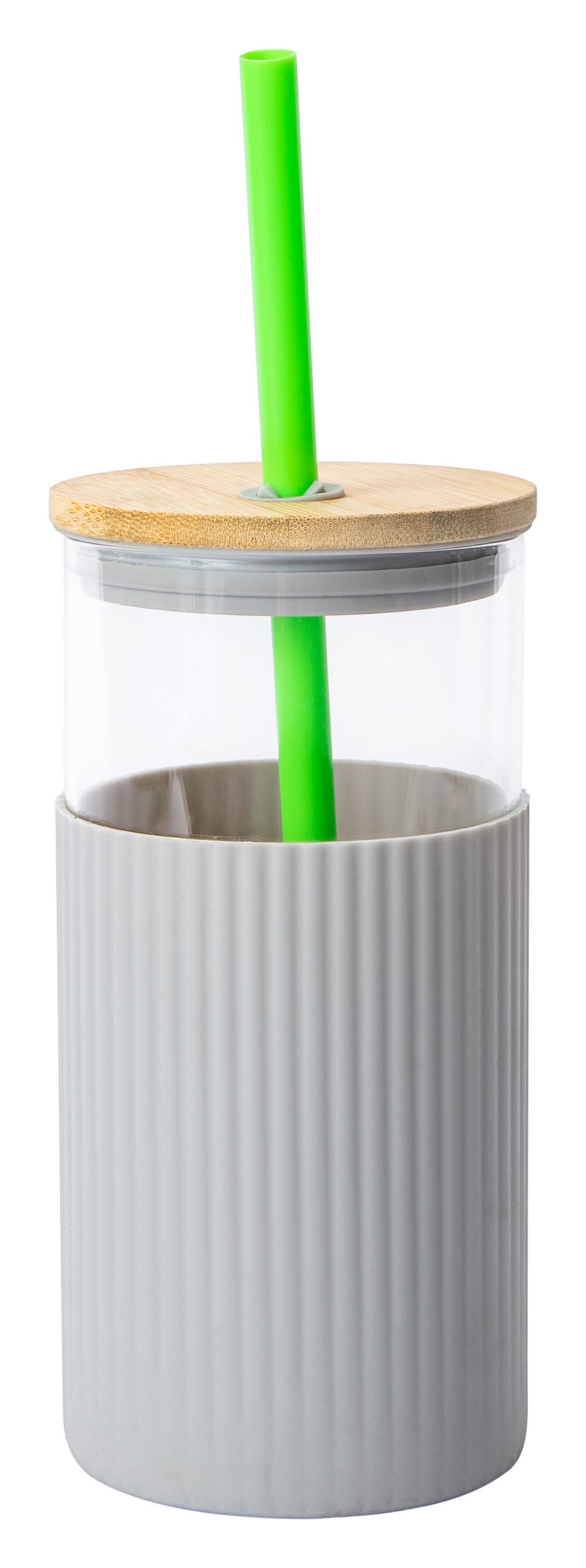 Glass Tumbler With Bamboo Lid 20oz Grey