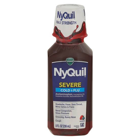 Vicks Nyquil Severe Berry Flavor Cold & Flu