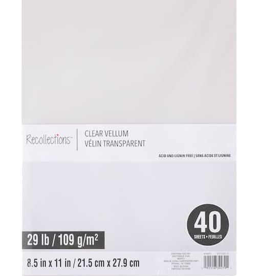 Recollections Clear Vellum Paper 40 Sheets