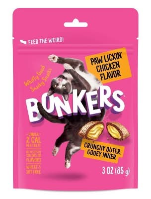 Bonkers Paw Lickin Chicken Crunchy Cat Treats (3 oz)