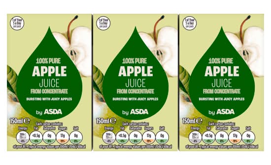 ASDA 100% Pure Apple Juice (3 x 150ml)