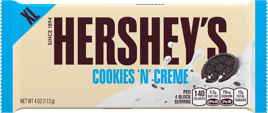 Hershey's Cookies N Creme Extra Large Chocolate Candy Bar
