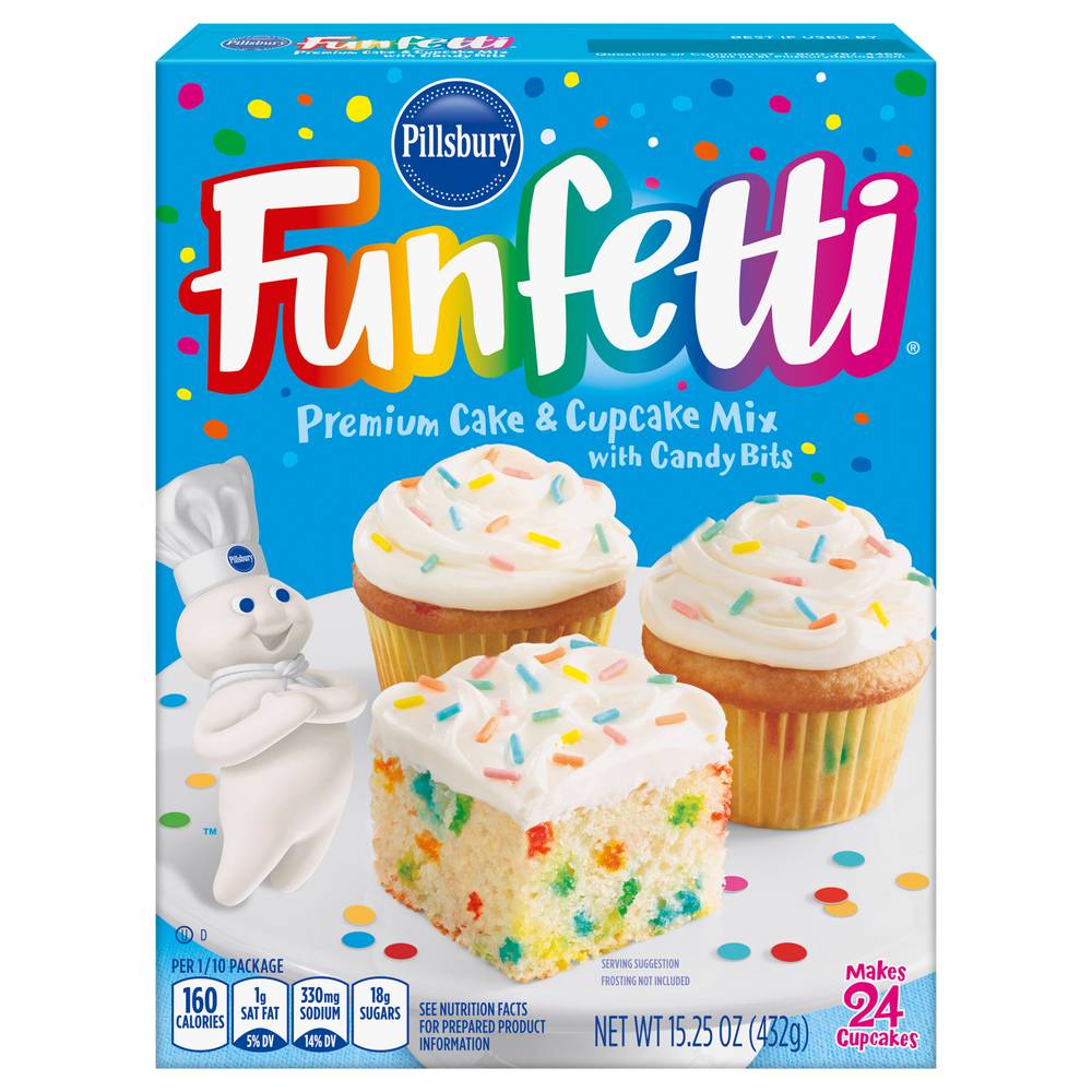 Pillsbury Funfetti Premium Cake & Cupcake Mix With Candy Bits (15.25 oz)