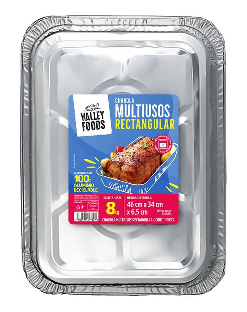 Valley Foods · Charola aluminio rectangular