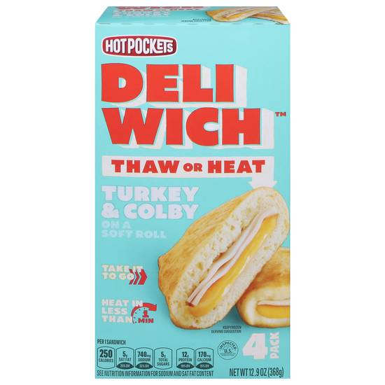 Hot Pockets Deli Wich Thaw or Heat Turkey Colby Sandwiches (4 ct)