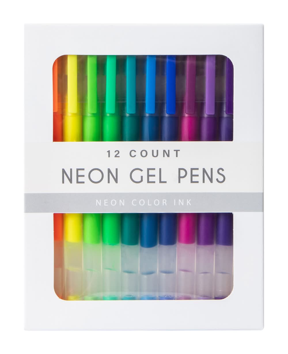 Metallic Gel Pens 12-Count Neon