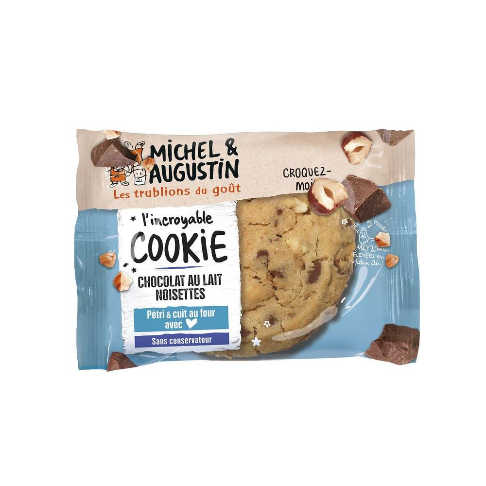 Cookie Au Gros Éclats De Chocolat Au Lait Et Noisettes MICHEL ET AUGUSTIN - le sachet de 70g