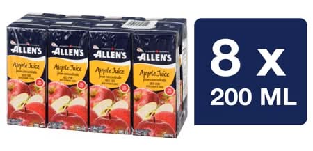 Allen's Low Acid Pure Apple Juice (8 x 200 ml)