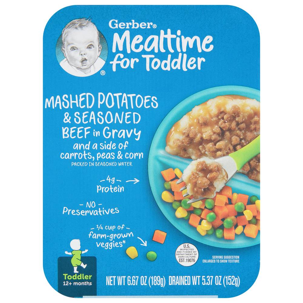 Gerber Mealtime For Toddler Mashed Potatoes & Seasoned Beef in Gravy