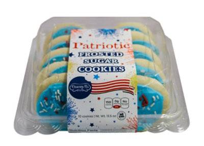 Granny B's Patriotic Blue Frosted Sugar Cookies