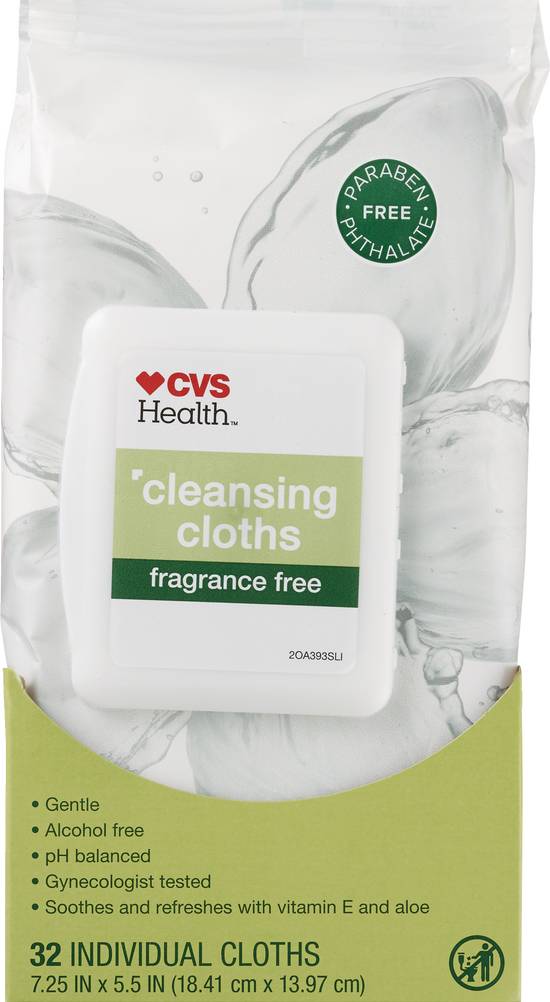 CVS Health Cleansing Cloths, Fragrance Free, 32 CT 